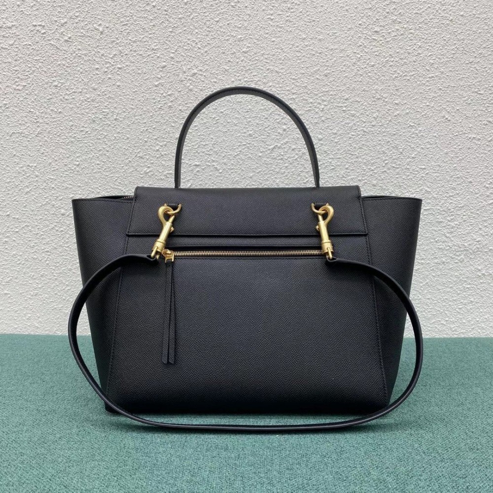 Celine Belt Mini Bag In Black Grained Calfskin