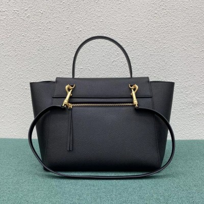 Celine Belt Mini Bag In Black Grained Calfskin