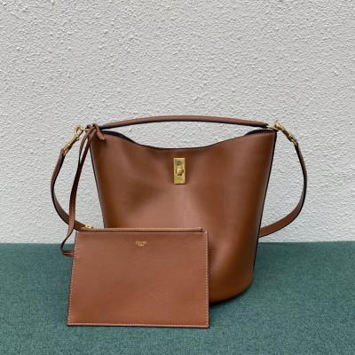 Celine Bucket 16 Bag In Brown Smooth Calfskin