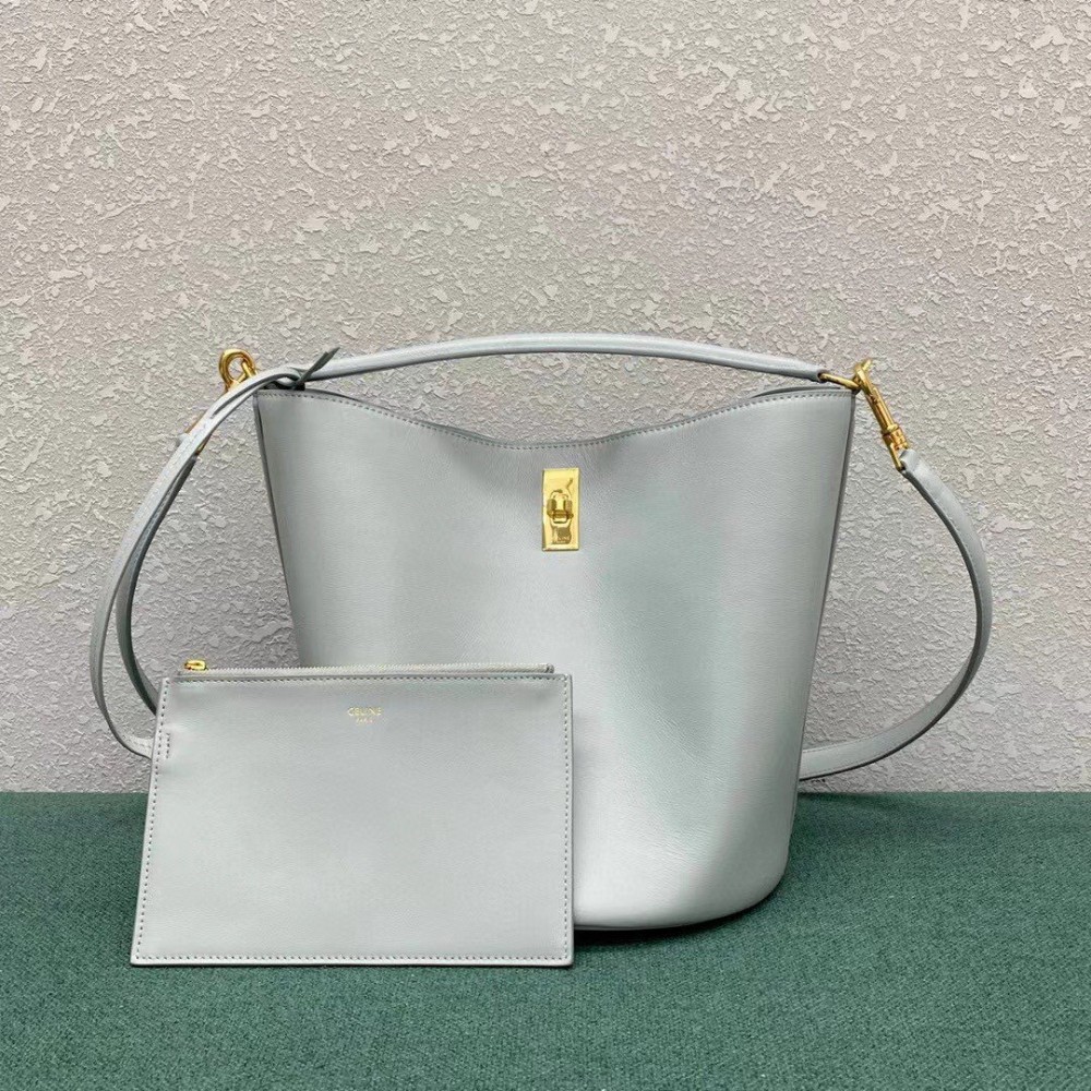 Celine Bucket 16 Bag In Mineral Smooth Calfskin