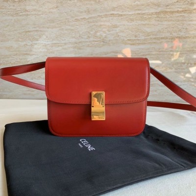 Celine Classic Box Teen Bag In Red Box Calfskin