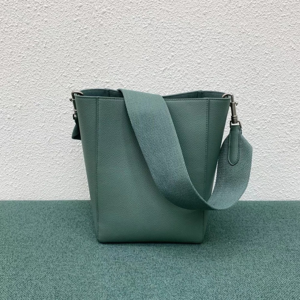 Celine Sangle Small Bucket Bag In Celadon Calfskin